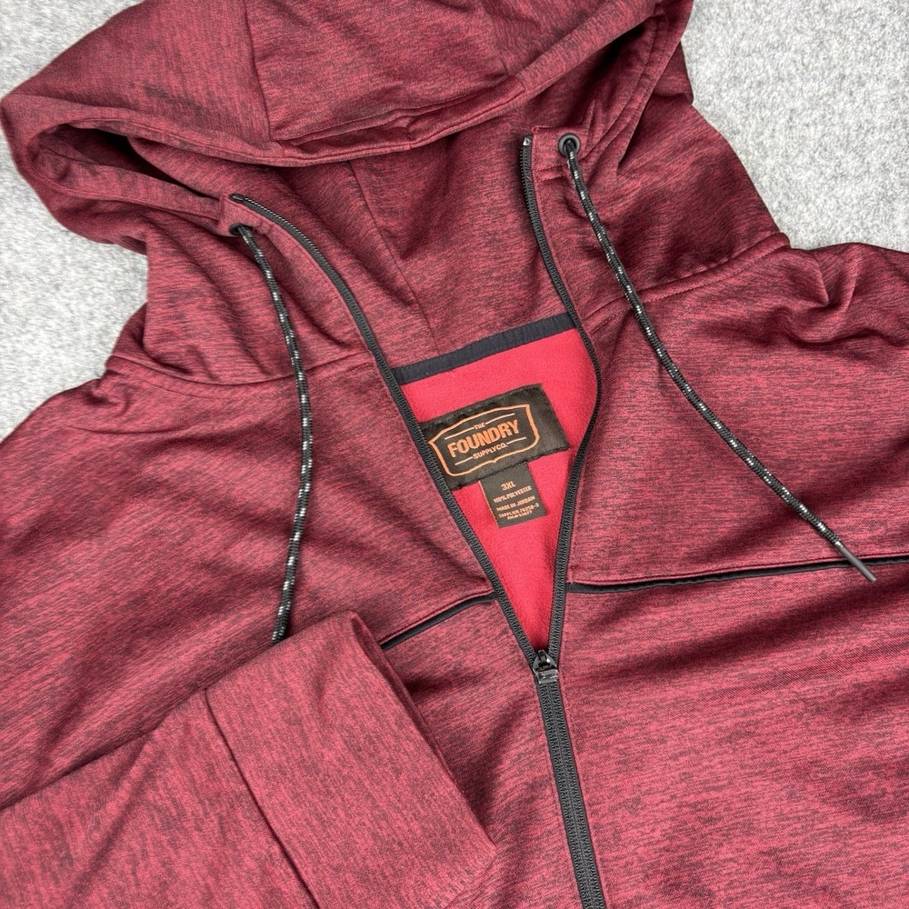 The Foundry Supply Co Jacket Mens 3xl Full Zip Maroon Outdoor Casual Hiking‎ Big